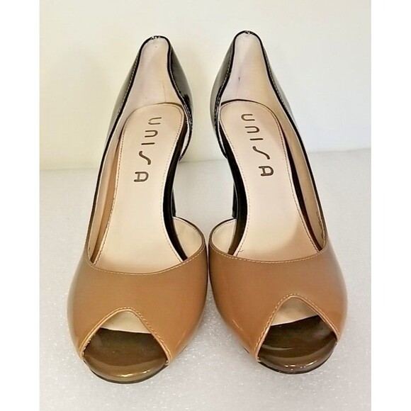 Unisa UNJUBILEE Patent Leather Peep Toe Shoes Women's Size 8 M - Picture 1 of 6